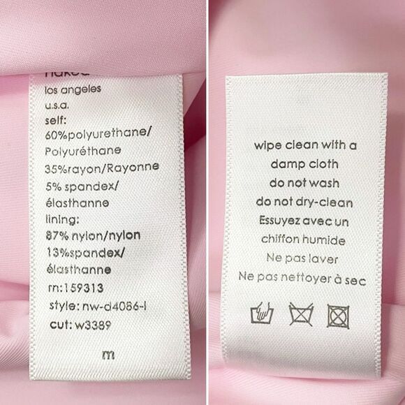 NWT Naked Wardrobe Pink Faux Leather Maxi Tank Dress Size Medium Fitted Bodycon - Picture 14 of 16